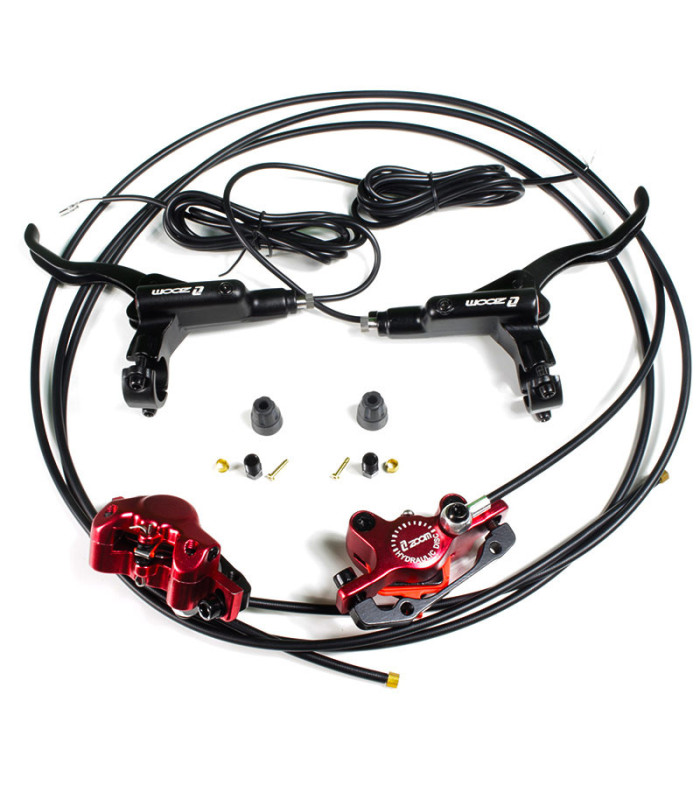 JUEGO FRENOS HIDRÁULICOS MSC-005PRO (PINZA DEL + PINZA TRAS + MANETA DERECHA + MANETA IZQ.)