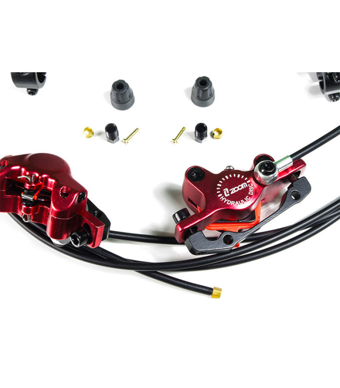 JUEGO FRENOS HIDRÁULICOS MSC-005PRO (PINZA DEL + PINZA TRAS + MANETA DERECHA + MANETA IZQ.)